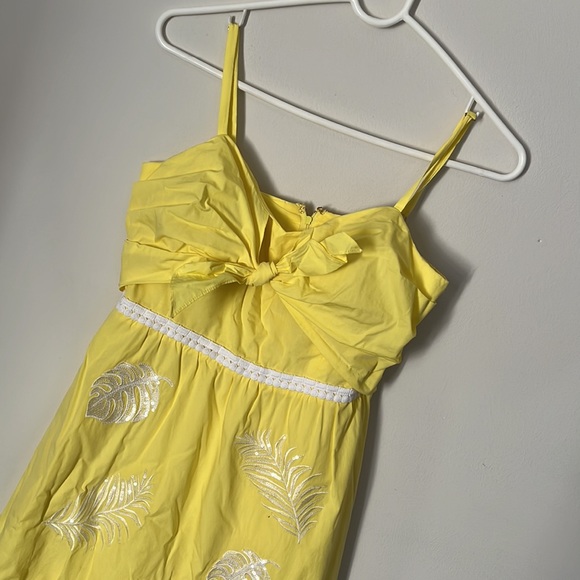 Lilly Pulitzer Eloisa Midi Dress; Watch Hill Yellow Fiesta Embroidery - Picture 5 of 8